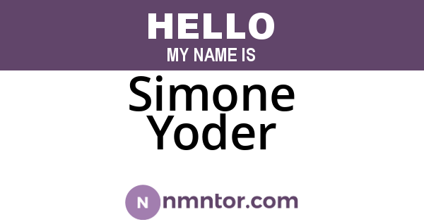 Simone Yoder