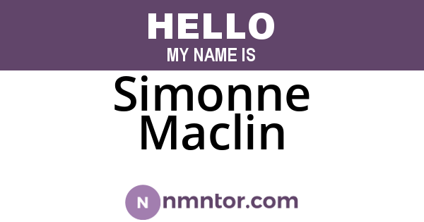 Simonne Maclin
