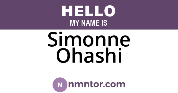 Simonne Ohashi