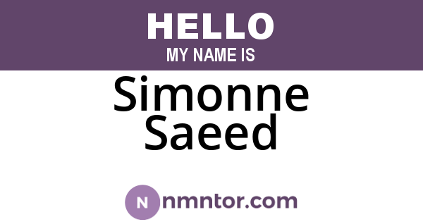 Simonne Saeed