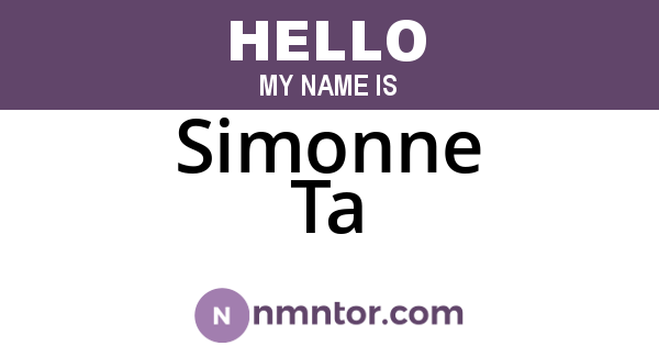 Simonne Ta