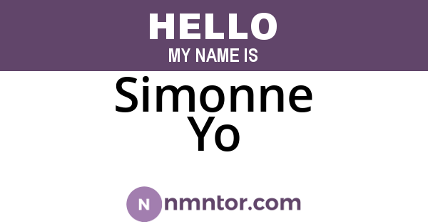 Simonne Yo