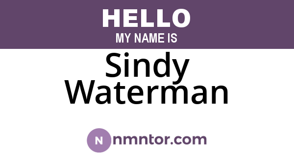 Sindy Waterman