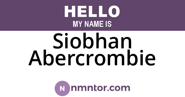 Siobhan Abercrombie