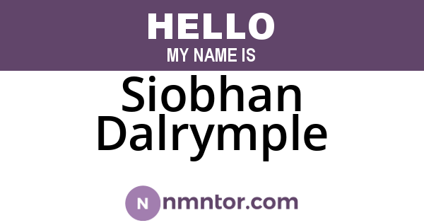 Siobhan Dalrymple