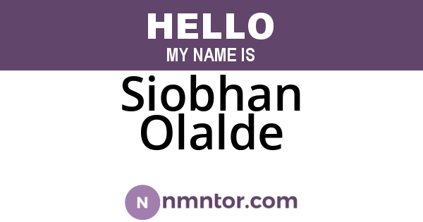 Siobhan Olalde