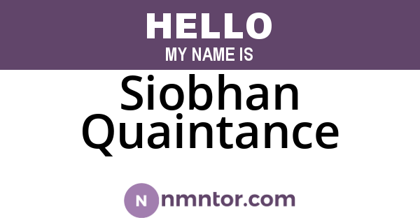 Siobhan Quaintance