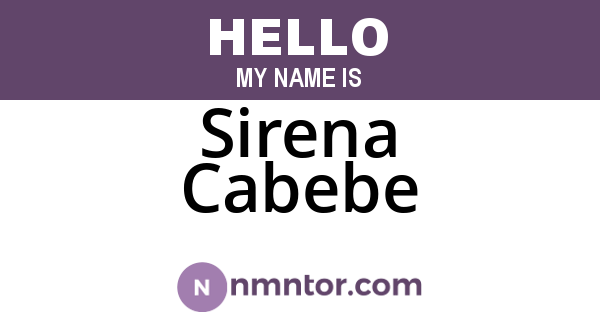 Sirena Cabebe