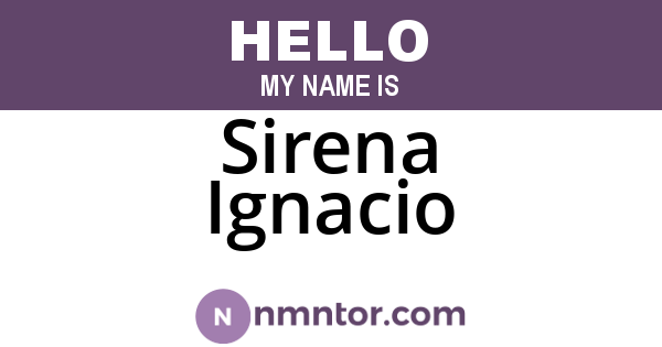 Sirena Ignacio