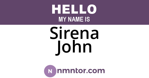 Sirena John