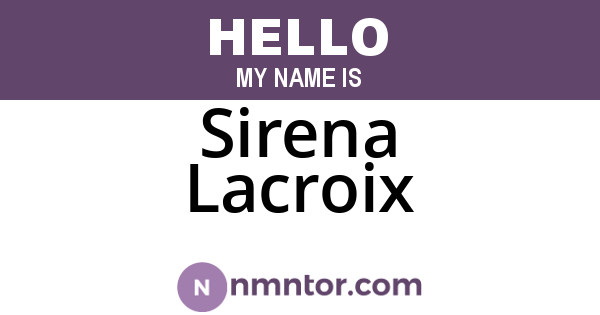 Sirena Lacroix