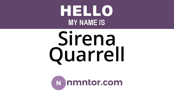 Sirena Quarrell
