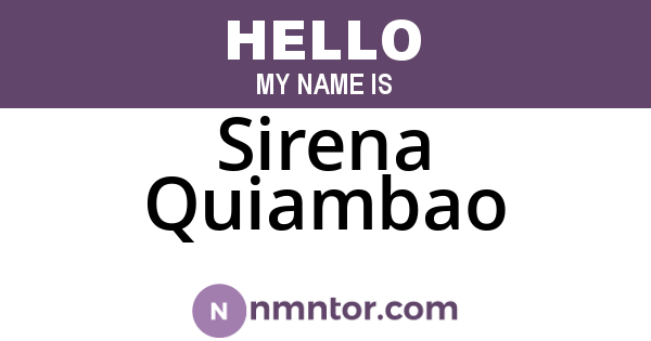 Sirena Quiambao