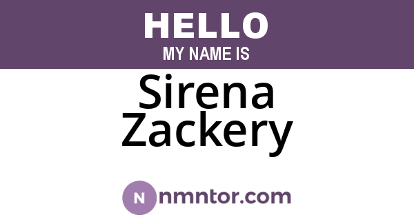 Sirena Zackery