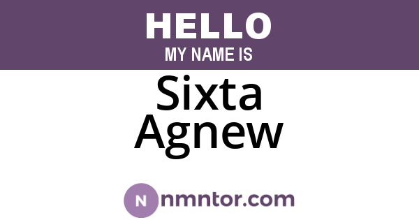 Sixta Agnew