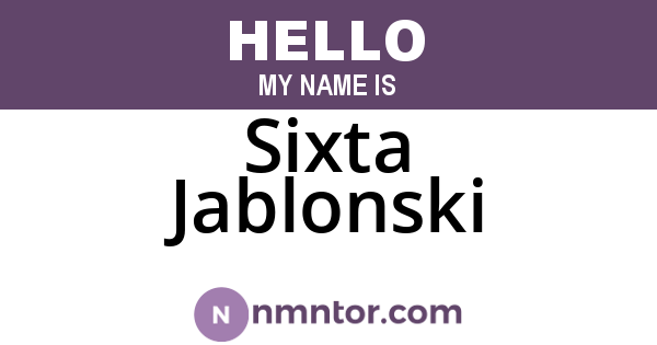 Sixta Jablonski