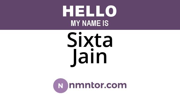Sixta Jain