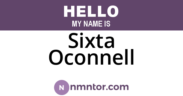 Sixta Oconnell