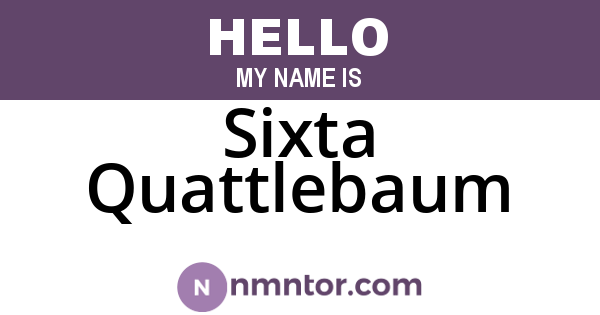 Sixta Quattlebaum