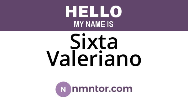 Sixta Valeriano