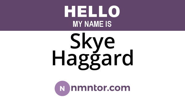 Skye Haggard