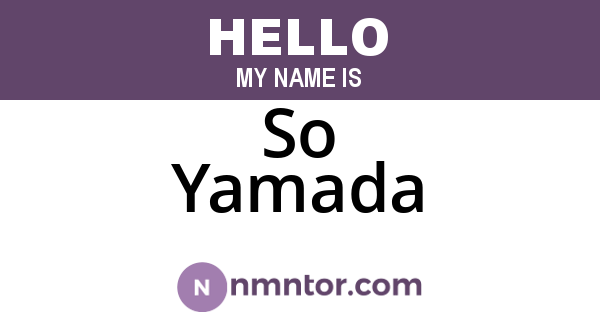 So Yamada