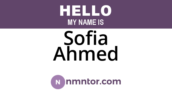 Sofia Ahmed