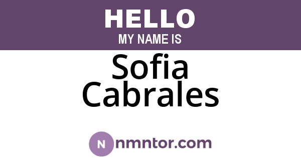 Sofia Cabrales