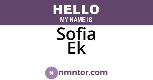 Sofia Ek