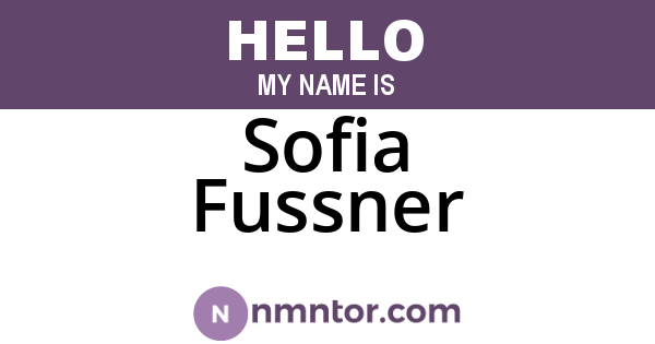Sofia Fussner
