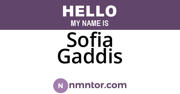 Sofia Gaddis