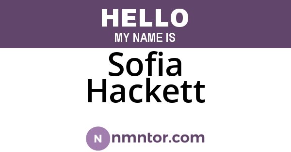 Sofia Hackett
