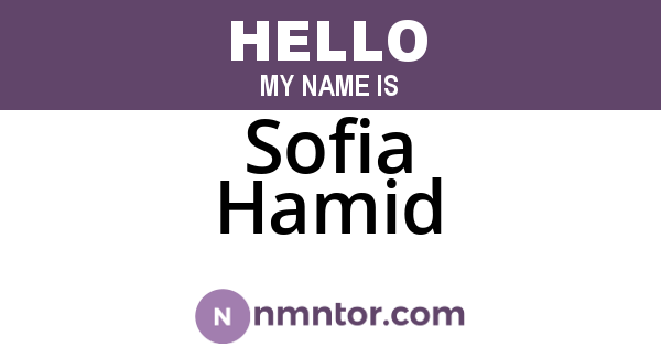 Sofia Hamid