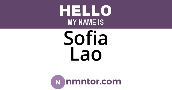 Sofia Lao