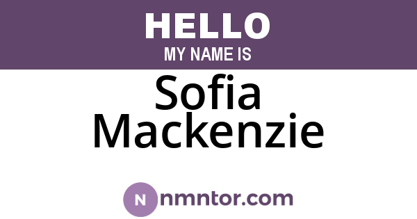 Sofia Mackenzie