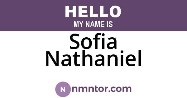 Sofia Nathaniel