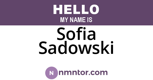 Sofia Sadowski