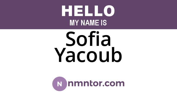 Sofia Yacoub
