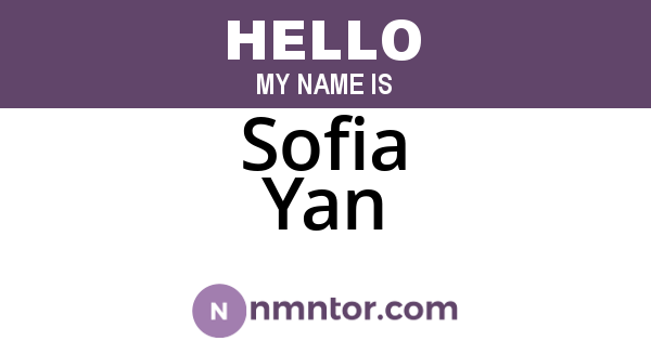 Sofia Yan