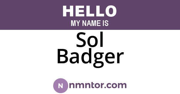 Sol Badger