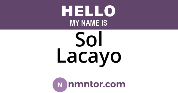 Sol Lacayo