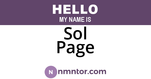 Sol Page