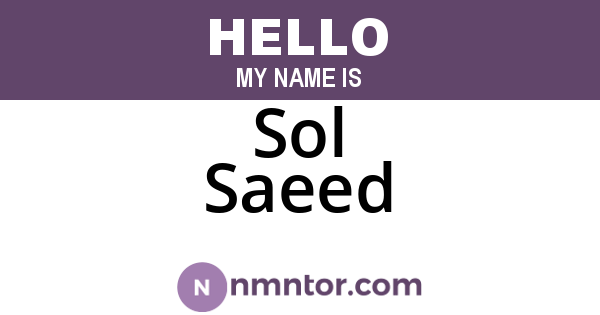 Sol Saeed