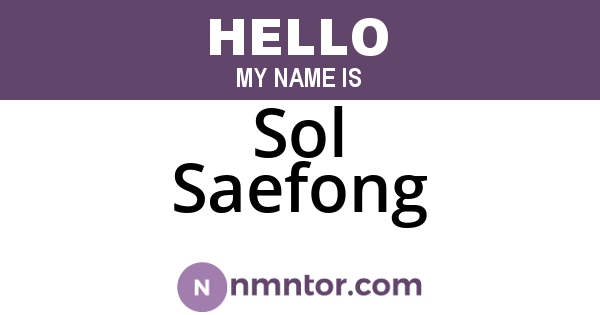 Sol Saefong
