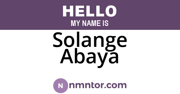 Solange Abaya
