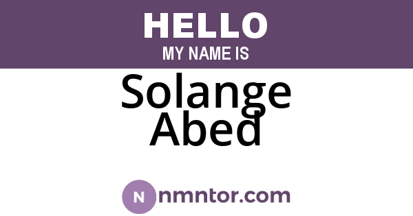 Solange Abed