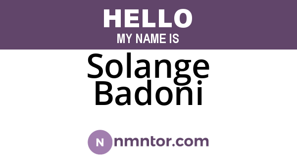 Solange Badoni