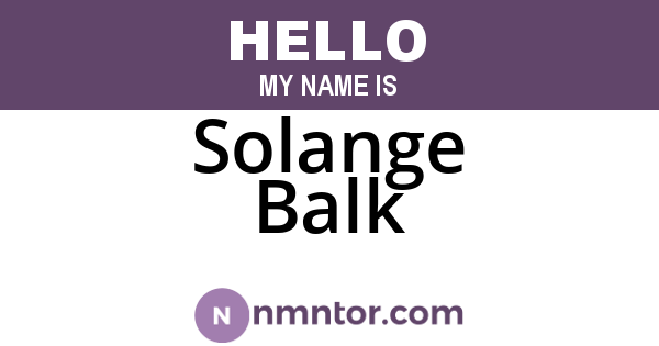 Solange Balk