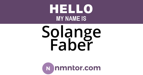Solange Faber