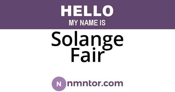 Solange Fair